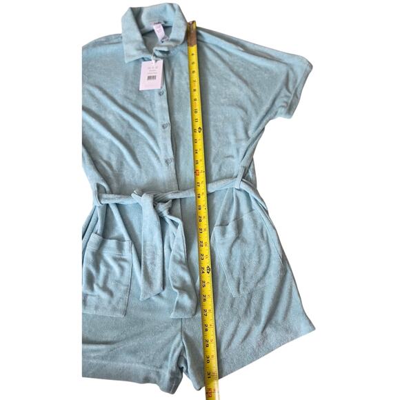 NWT Andie Swim The Button-Up Terry Romper Blue Size XS - Picture 3 of 6
